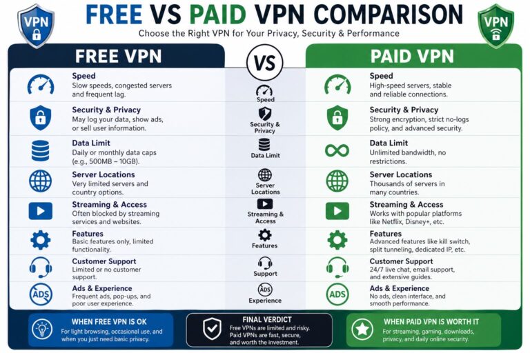 Free vs paid VPN comparison