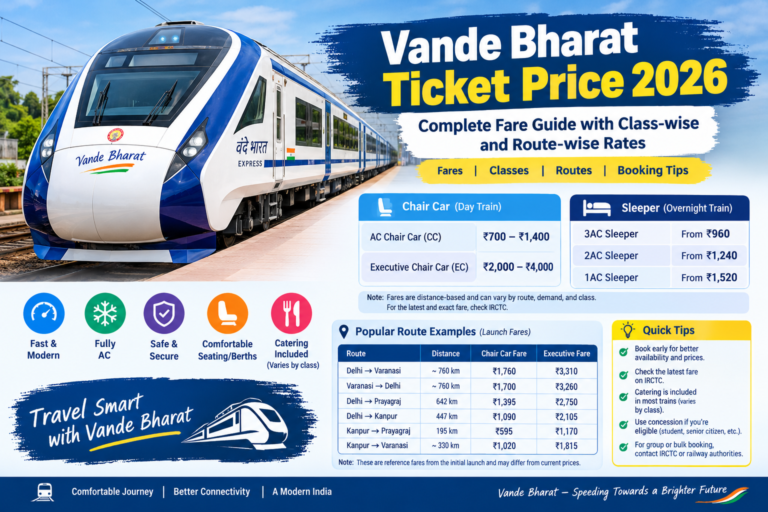 vande bharat ticket price